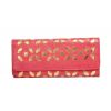 Envie Faux Leather Embellished Pink Magnetic Snap  Closure   Clutch