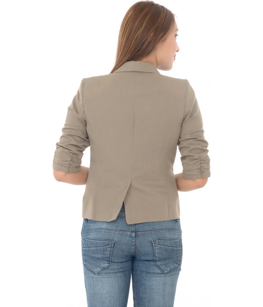 Top Shop Grey/ Light Brown Short Sleeves Blazer