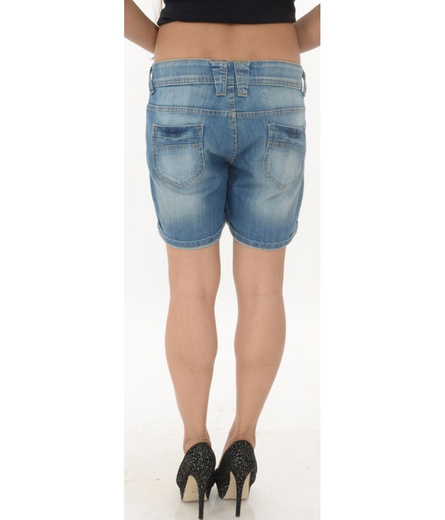 Promod Blue Washed Denim Shorts