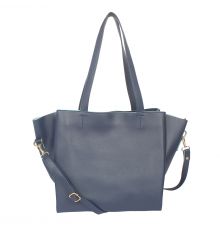 Aliado Blue Artificial Leather Zipper Closure Handbag