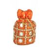 Envie Cloth/Textile/Fabric Embellished Orange Coloured Potli Bag 