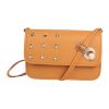 Envie Faux Leather Brown Coloured Embellished Magnetic Snap Sling Bag 
