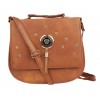 Envie Faux Leather Coffee Brown Embellished Magnetic Snap Sling Bag 