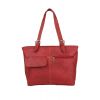 Aliado Faux Leather Solid Red Zipper Closure Formal Handbag 